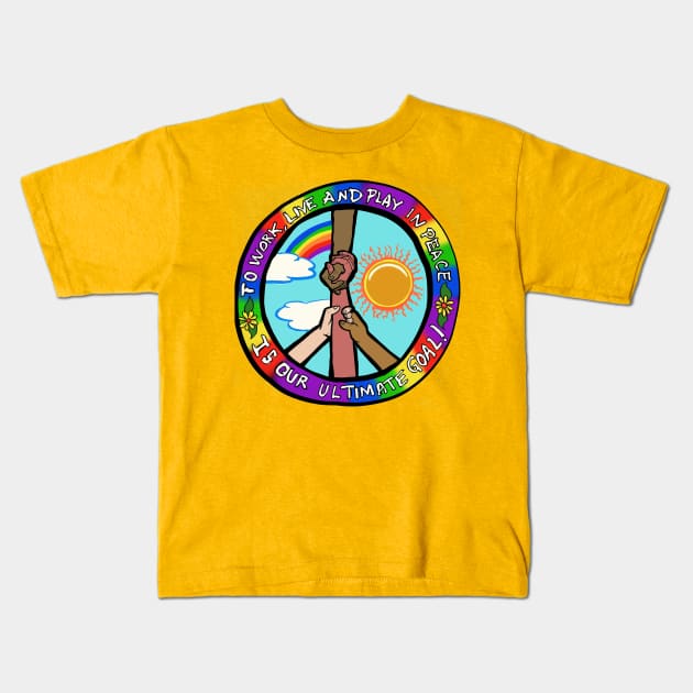 Peace love patience harmony Kids T-Shirt by wolfmanjaq